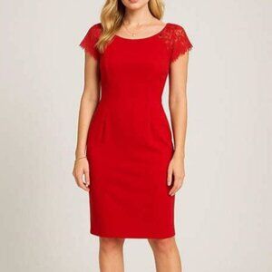 Alex evening dress, lace cap sleeves